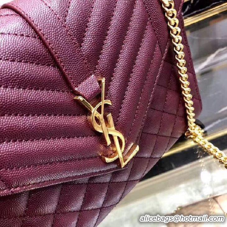 Women Luxury SAINT LAURENT Medium satchel 487206 Burgundy