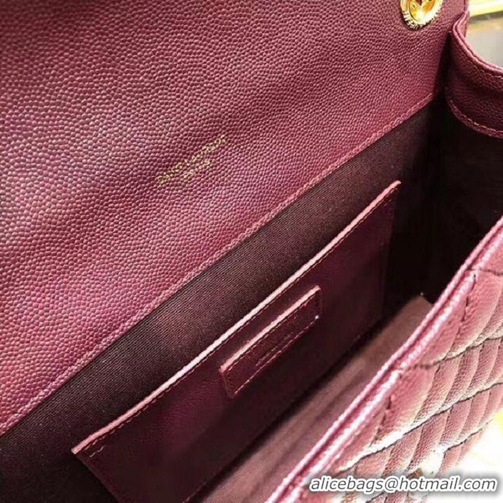 Women Luxury SAINT LAURENT Medium satchel 487206 Burgundy