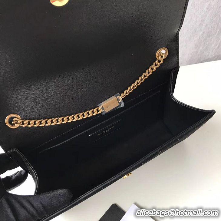 Promotional Yves Saint Laurent Kate Small Original Nubuck leather Shoulder Bag Y474367 Black