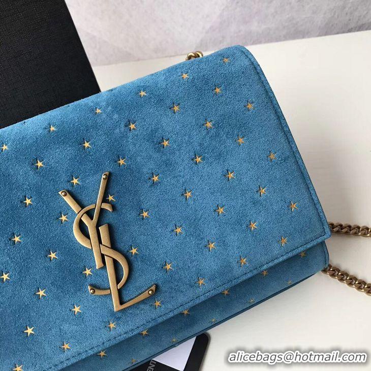 Unique Style Yves Saint Laurent Kate Small Original Nubuck leather Shoulder Bag Y474367 blue