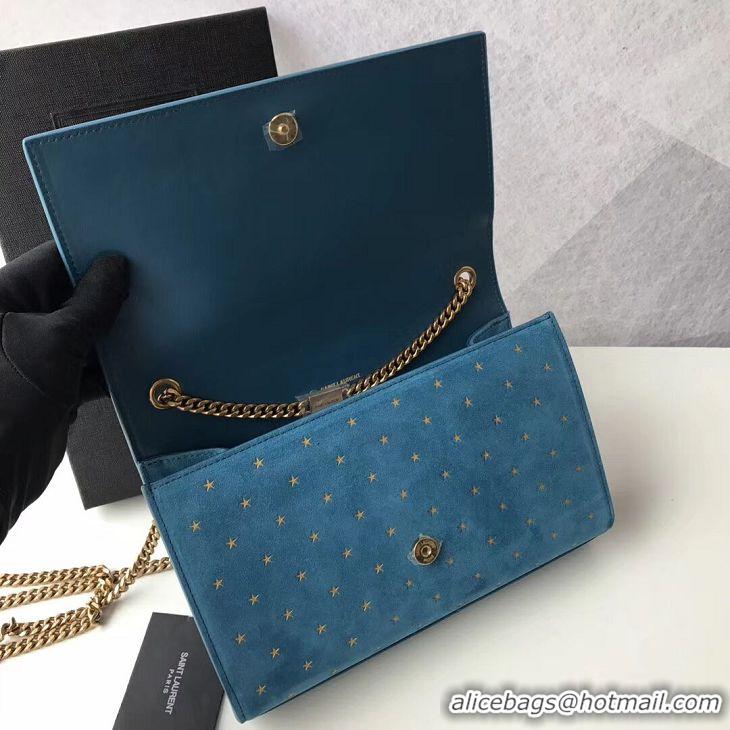 Unique Style Yves Saint Laurent Kate Small Original Nubuck leather Shoulder Bag Y474367 blue