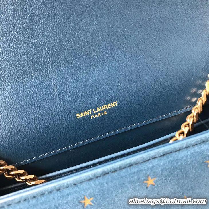 Unique Style Yves Saint Laurent Kate Small Original Nubuck leather Shoulder Bag Y474367 blue