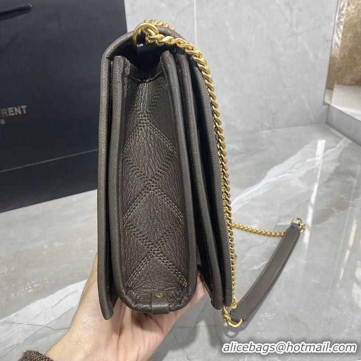 Luxury Classic SAINT LAURENT leather shoulder bag Y579607 grey