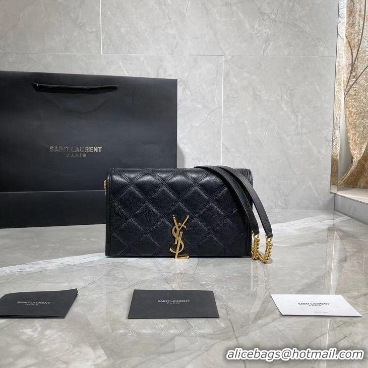 InexpensiveSAINT LAURENT leather shoulder bag Y585031 black