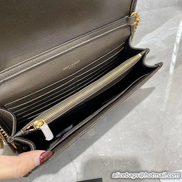 New Design SAINT LAURENT leather shoulder bag Y585031 grey