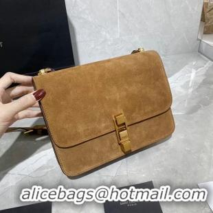 Super Quality Yves Saint Laurent Small Original Nubuck leather Shoulder Bag Y585061 brown