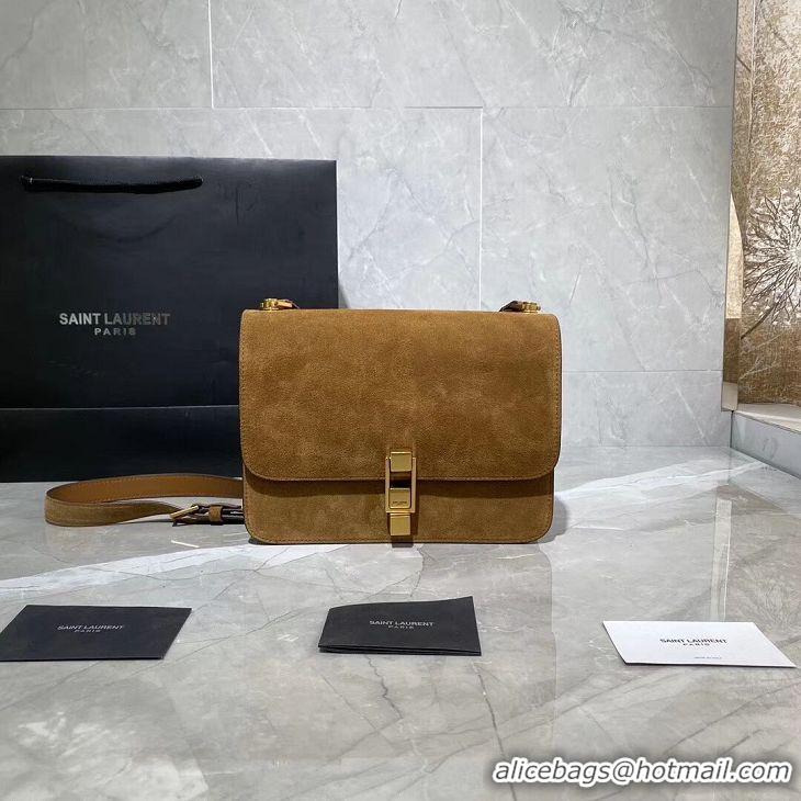 Super Quality Yves Saint Laurent Small Original Nubuck leather Shoulder Bag Y585061 brown