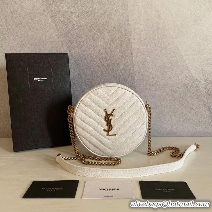 Unique Grade SAINT LAURENT leather shoulder bag Y610436 white