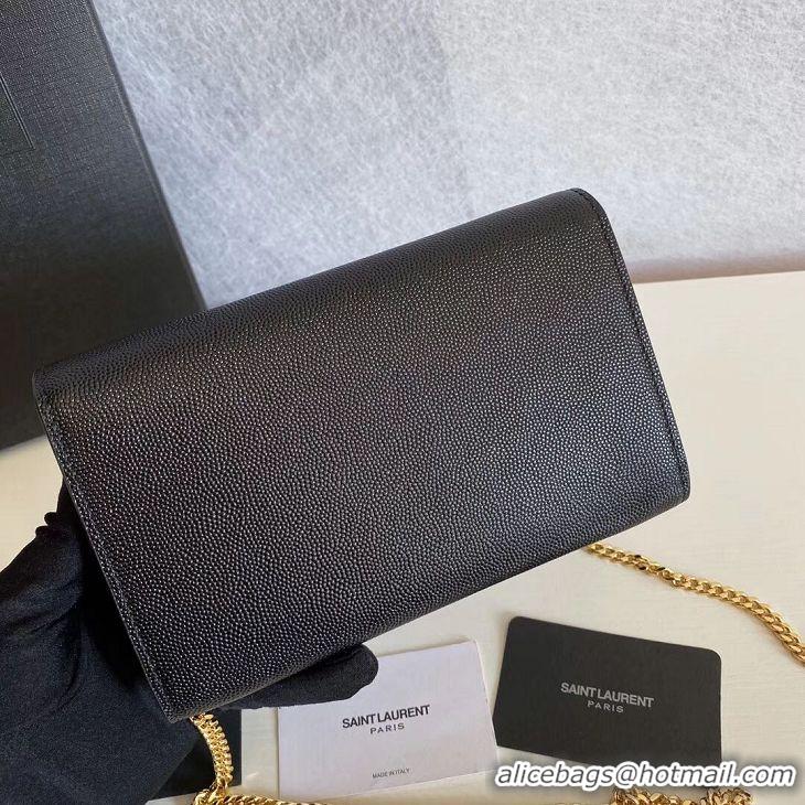 Top Quality SAINT LAURENT leather shoulder bag Y659193 black