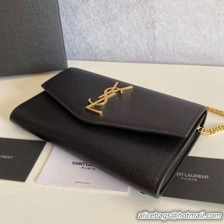 Top Quality SAINT LAURENT leather shoulder bag Y659193 black