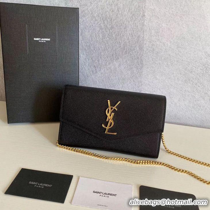 Top Quality SAINT LAURENT leather shoulder bag Y659193 black