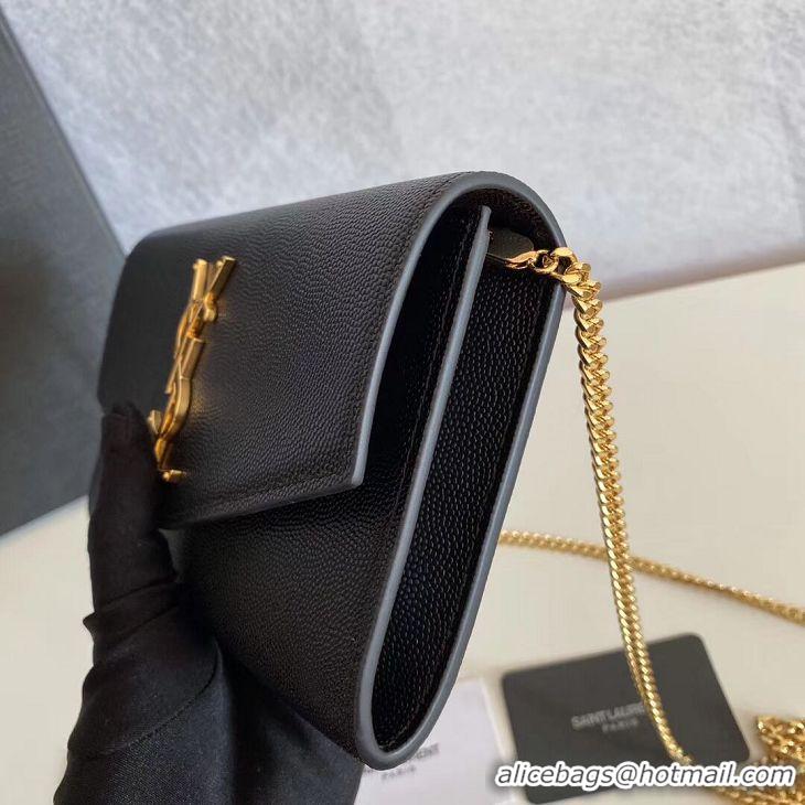 Top Quality SAINT LAURENT leather shoulder bag Y659193 black