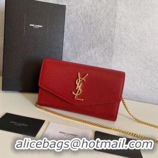 Fashion Show Collection SAINT LAURENT leather shoulder bag Y659193 red