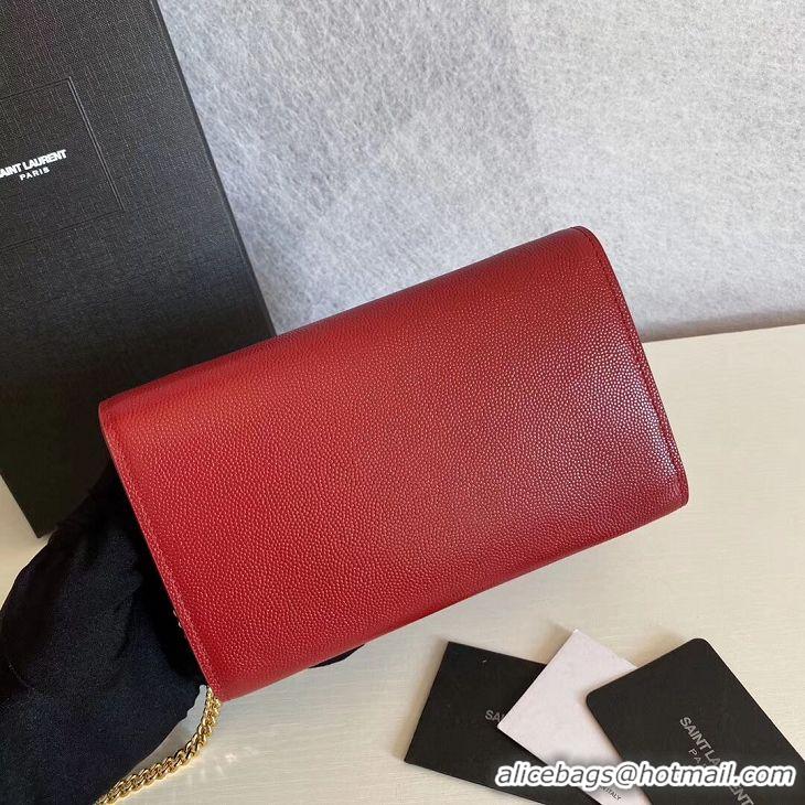 Fashion Show Collection SAINT LAURENT leather shoulder bag Y659193 red