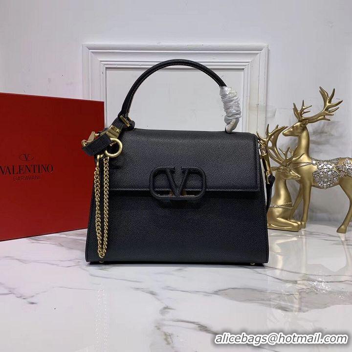 Most Popular VALENTINO Origianl leather Tote Bag V0025 black