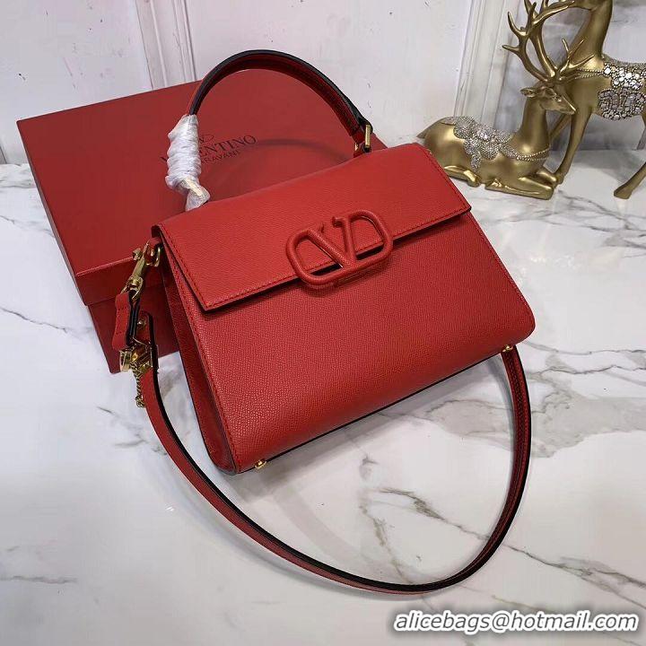 Unique Grade VALENTINO Origianl leather Tote Bag V0025 red