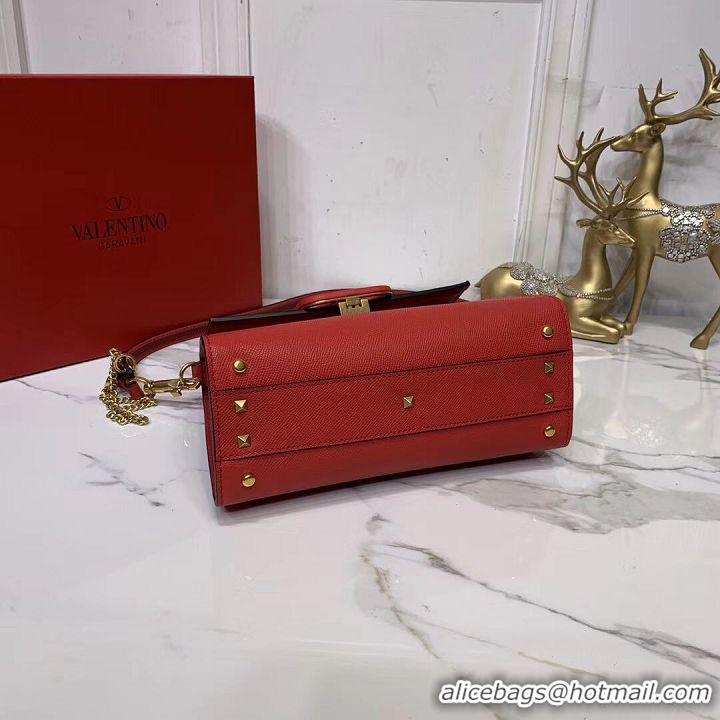 Unique Grade VALENTINO Origianl leather Tote Bag V0025 red