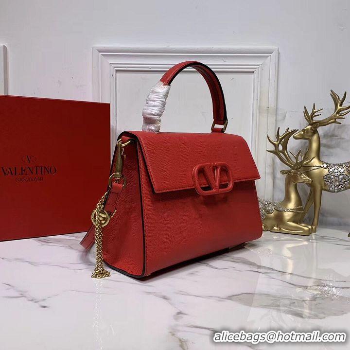 Unique Grade VALENTINO Origianl leather Tote Bag V0025 red