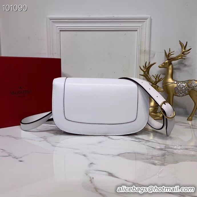 Top Quality VALENTINO Origianl leather shoulder bag V0030 white