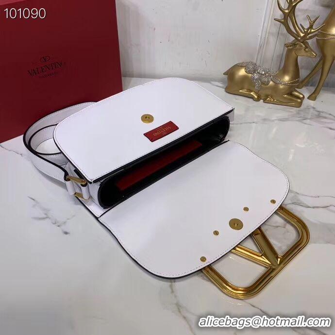 Top Quality VALENTINO Origianl leather shoulder bag V0030 white