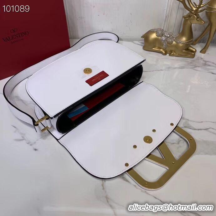 Top Quality VALENTINO Origianl leather shoulder bag V0030 white