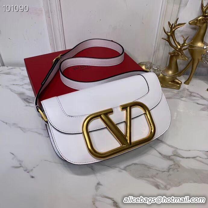 Top Quality VALENTINO Origianl leather shoulder bag V0030 white