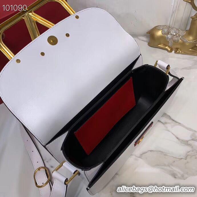 Top Quality VALENTINO Origianl leather shoulder bag V0030 white