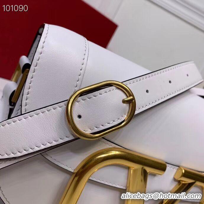 Top Quality VALENTINO Origianl leather shoulder bag V0030 white