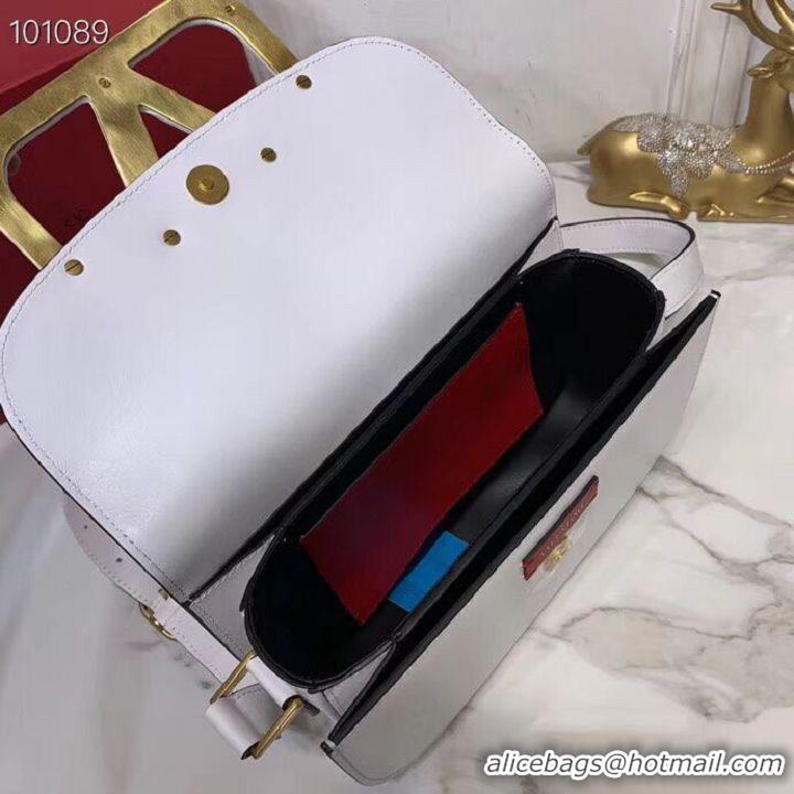 New Style VALENTINO Origianl leather shoulder bag V0030A white