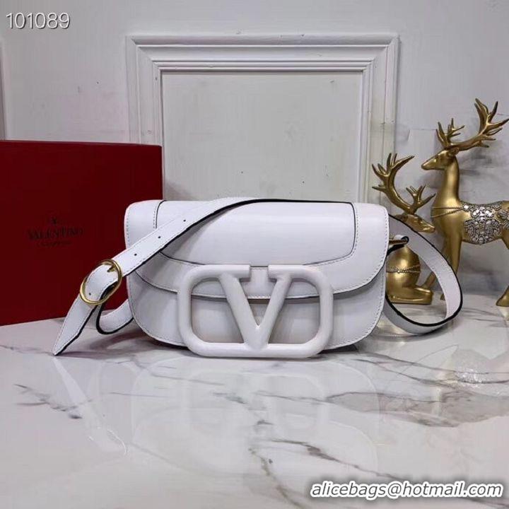 New Style VALENTINO Origianl leather shoulder bag V0030A white