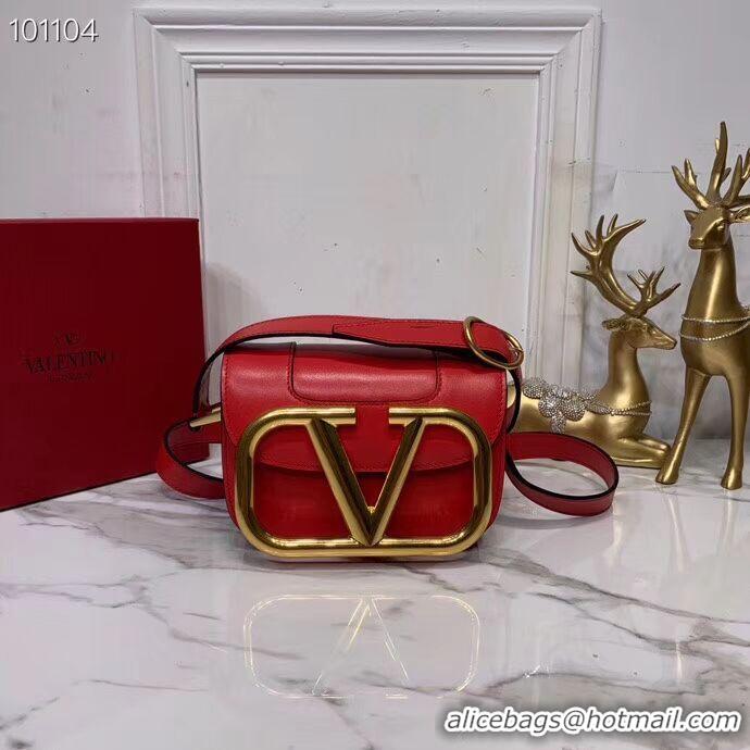 Low Price VALENTINO Origianl leather shoulder bag V0032 red