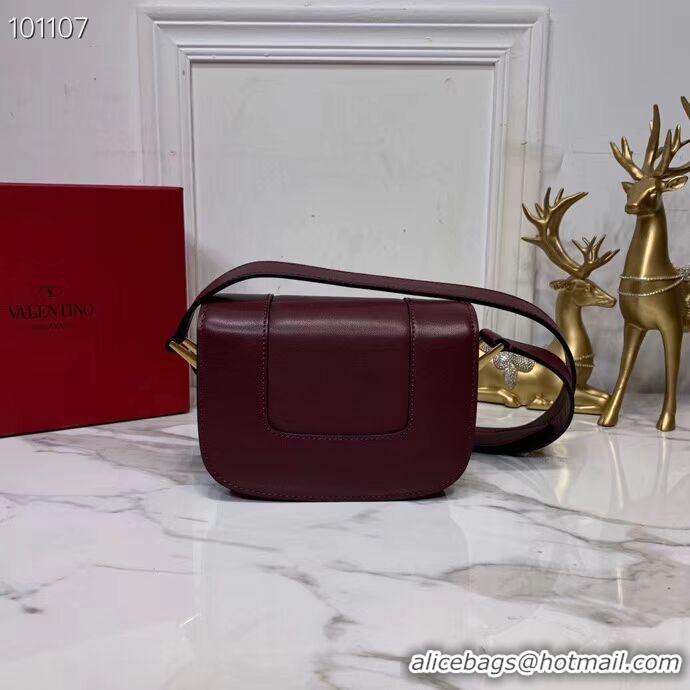 Perfect Discount VALENTINO Origianl leather shoulder bag V0032 Burgundy