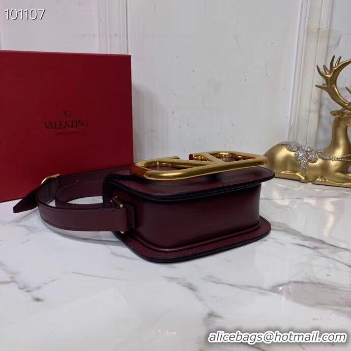 Perfect Discount VALENTINO Origianl leather shoulder bag V0032 Burgundy