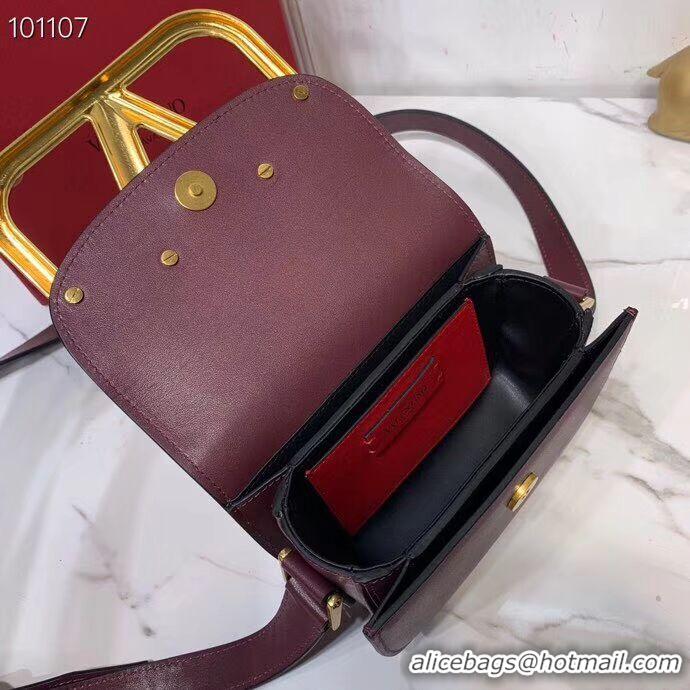 Perfect Discount VALENTINO Origianl leather shoulder bag V0032 Burgundy