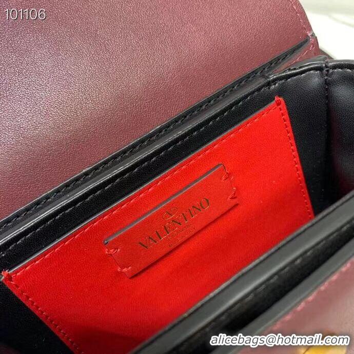 Famous Brand VALENTINO Origianl leather shoulder bag V0032A Burgundy