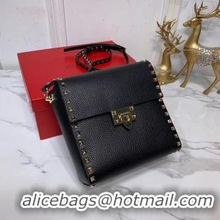 Popular Discount VALENTINO Origianl leather shoulder bag V0182 black