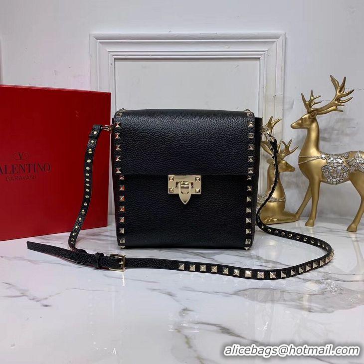 Popular Discount VALENTINO Origianl leather shoulder bag V0182 black