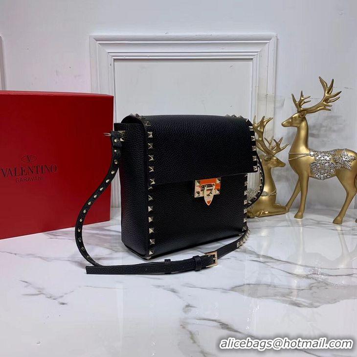 Popular Discount VALENTINO Origianl leather shoulder bag V0182 black