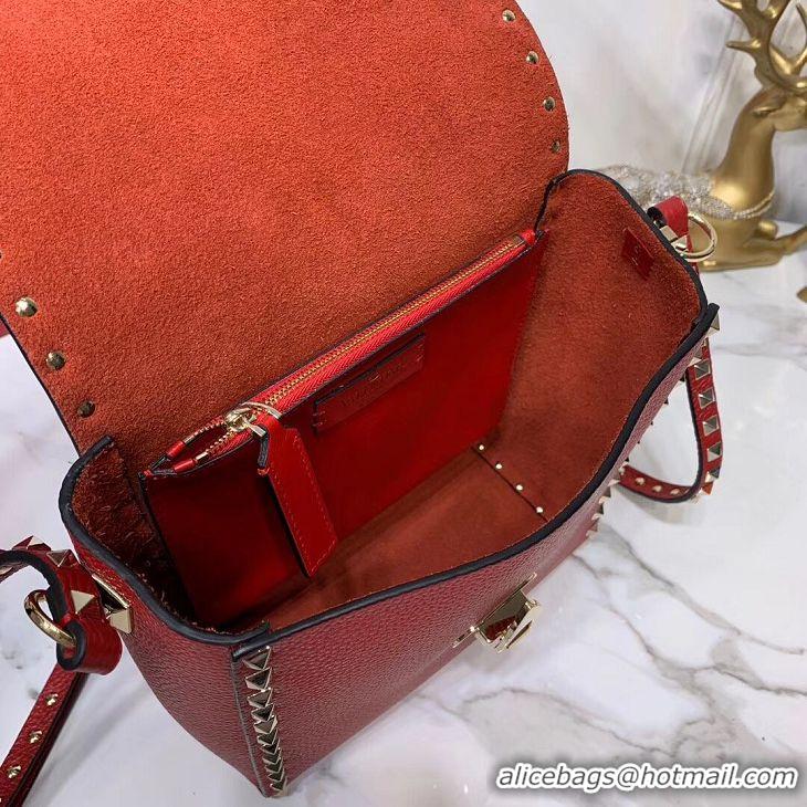 Most Popular VALENTINO Origianl leather shoulder bag V0182 red