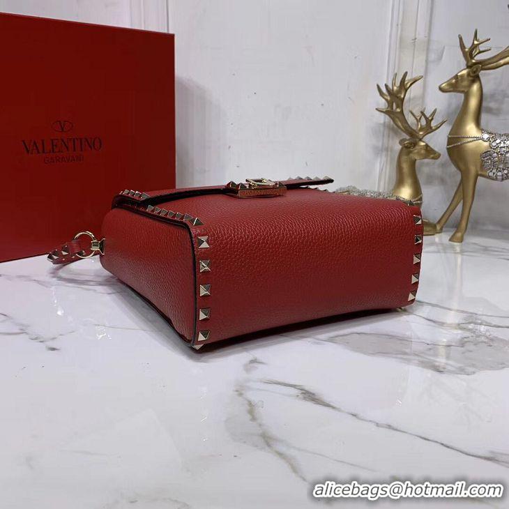 Most Popular VALENTINO Origianl leather shoulder bag V0182 red