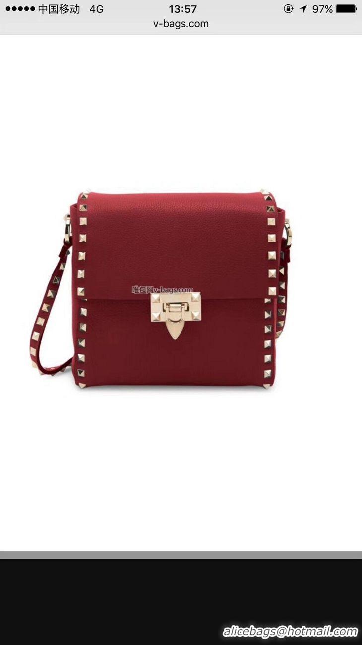 Most Popular VALENTINO Origianl leather shoulder bag V0182 red