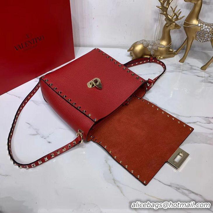 Most Popular VALENTINO Origianl leather shoulder bag V0182 red