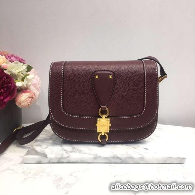 Inexpensive VALENTINO Origianl leather shoulder bag 0705 Burgundy