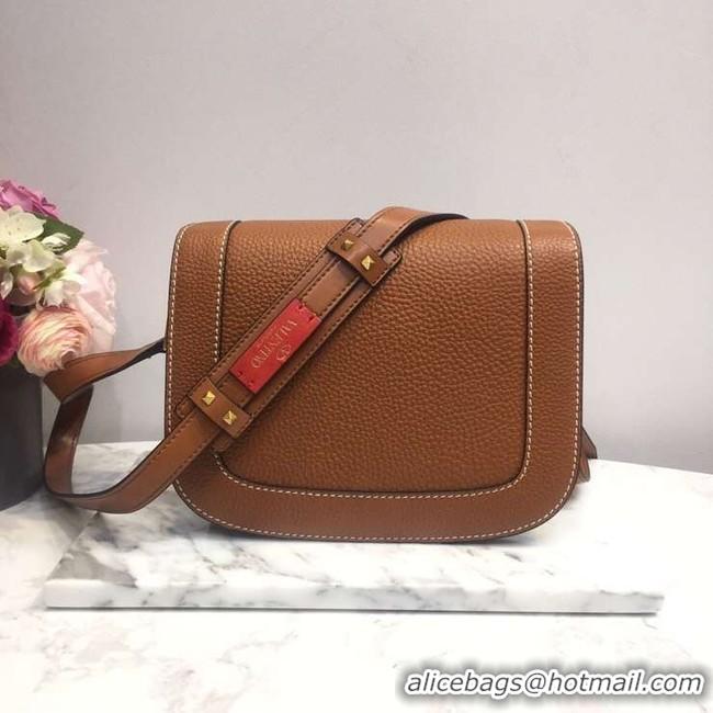 Low Cost VALENTINO Origianl leather shoulder bag 0705 tan