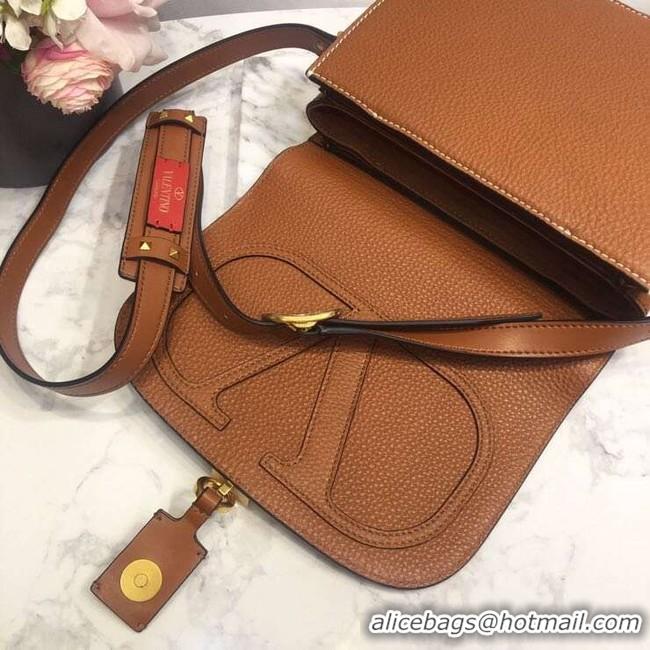 Low Cost VALENTINO Origianl leather shoulder bag 0705 tan