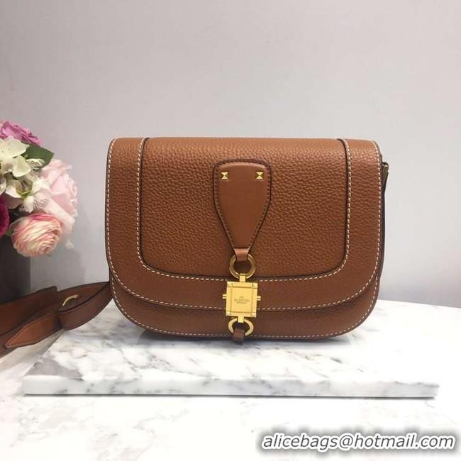 Low Cost VALENTINO Origianl leather shoulder bag 0705 tan