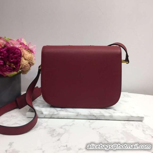 Unique Style VALENTINO Origianl leather shoulder bag 0708 Burgundy