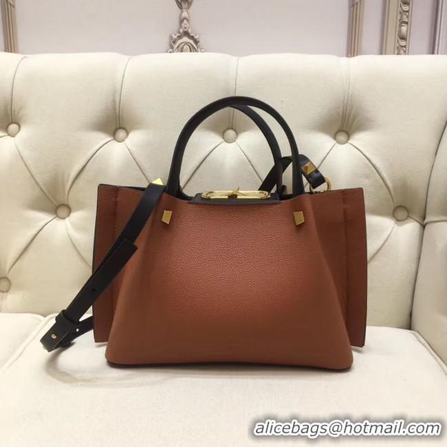 Top Grade VALENTINO Origianl leather tote 2070 brown