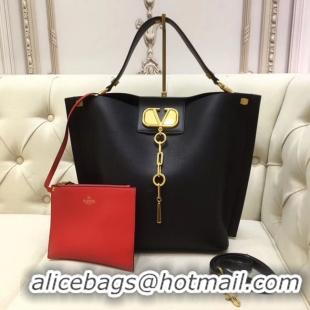 Discount Design VALENTINO Origianl leather tote 2078 black