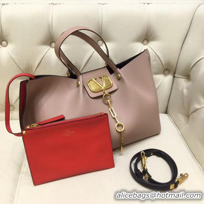 Affordable Price VALENTINO Origianl leather tote 2080 light pink